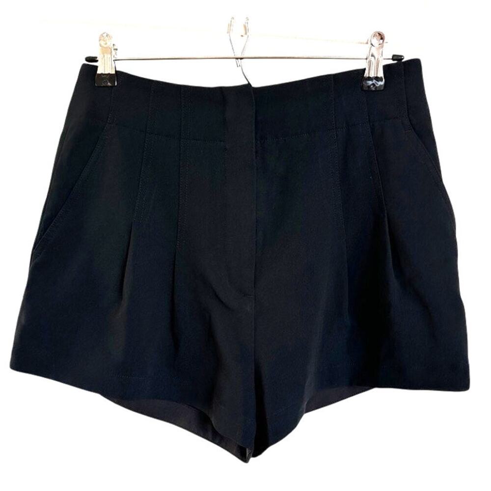 A.L.C. Women's Black Garcia High-Waist Pleated Dress Shorts Size 8 - Picture 8 of 12